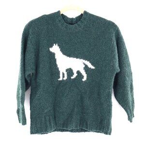 Gap Wool Dog Sweater Men's L Forest Green Novelty Fall Holiday‎ Warm Winter SOFT